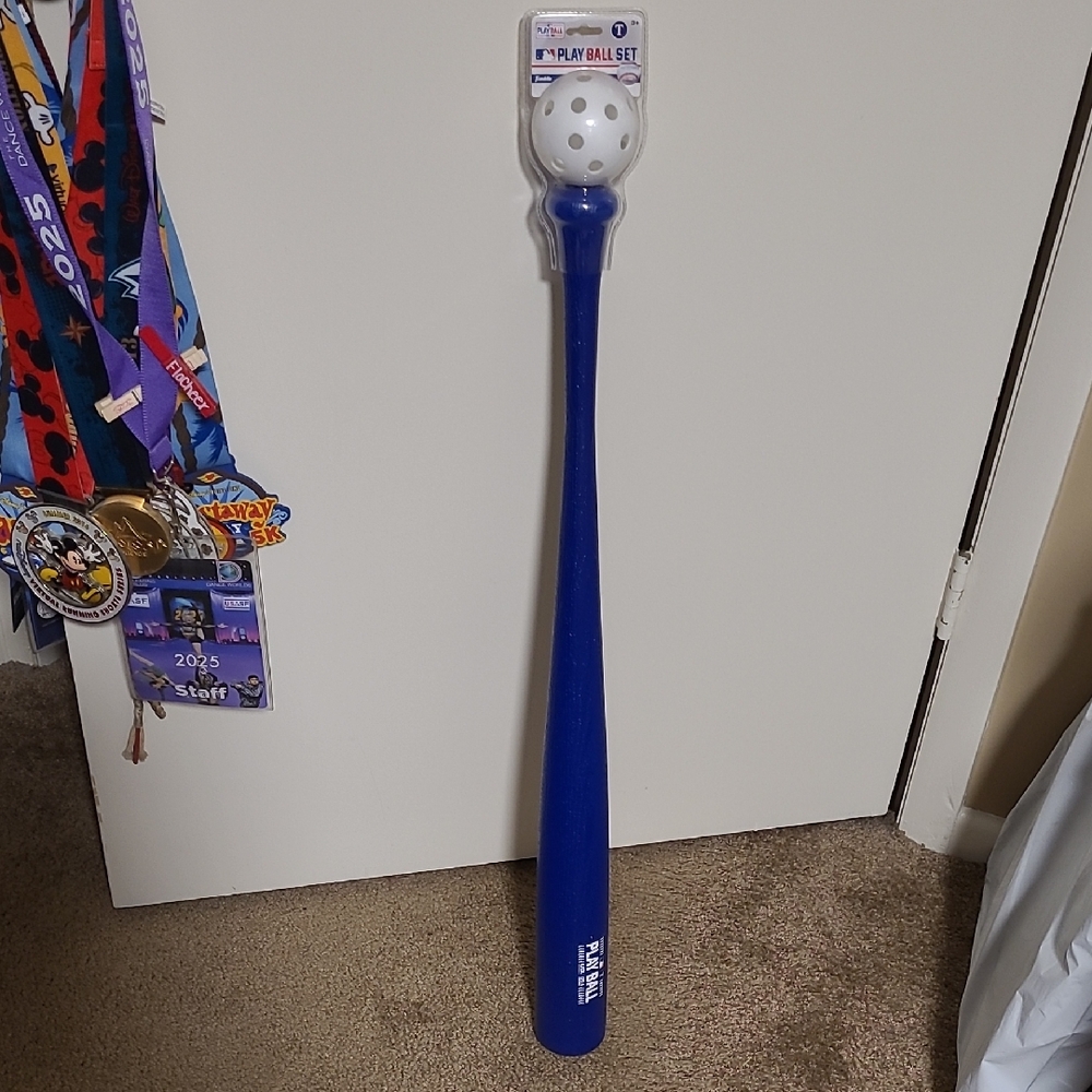NWT! Texas Rangers Blue Play Ball Set with Bat and Ball